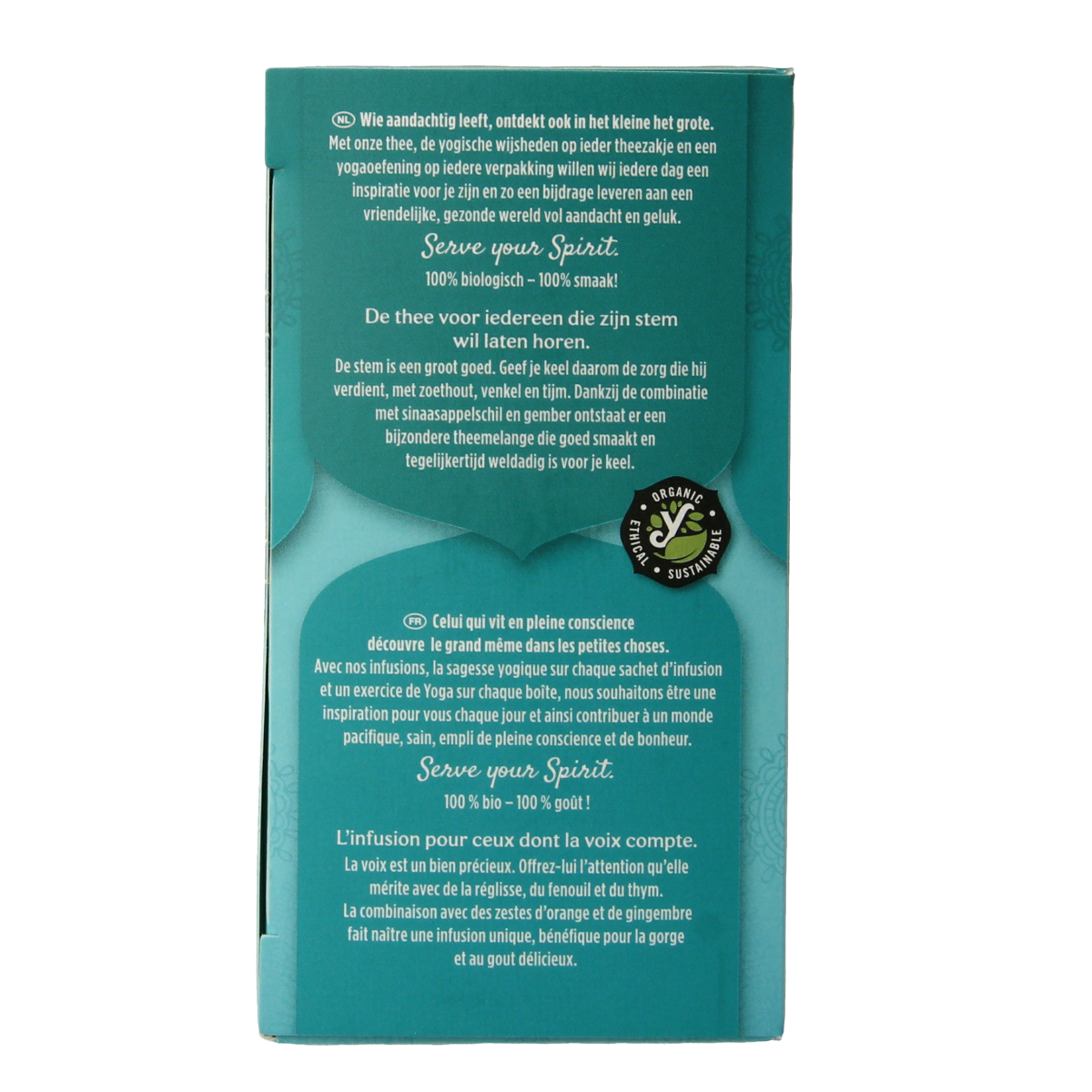 Yogi Tea Throat Comfort bio tea box with 17 herbal tea bags, featuring natural ingredients for soothing throat relief.