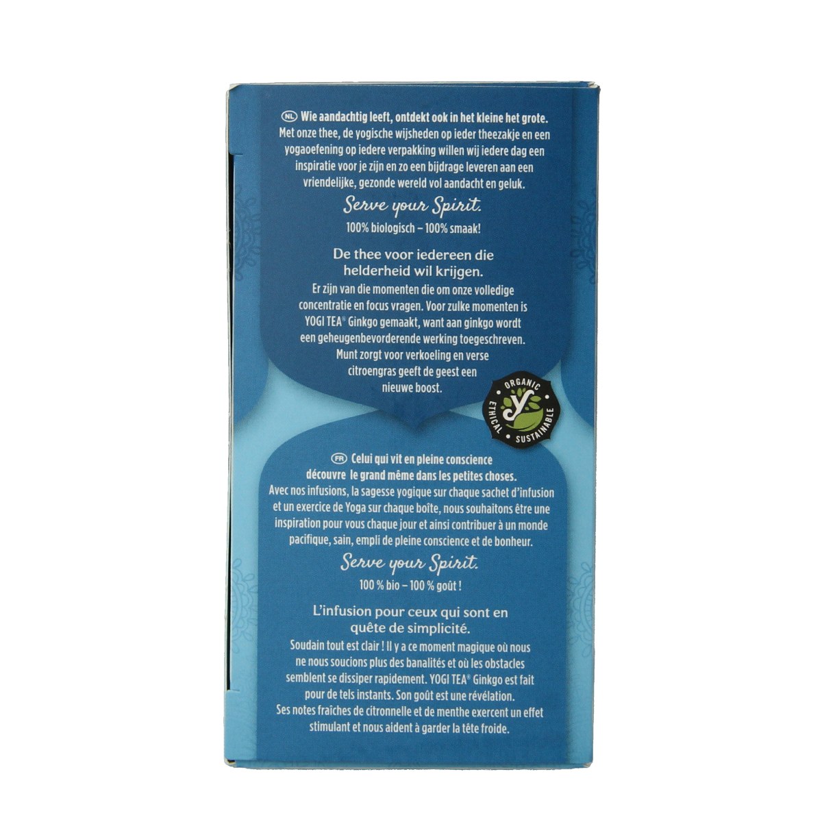 Yogi Tea Ginkgo bio tea bags, 17 count, featuring ginkgo leaf imagery and natural packaging design