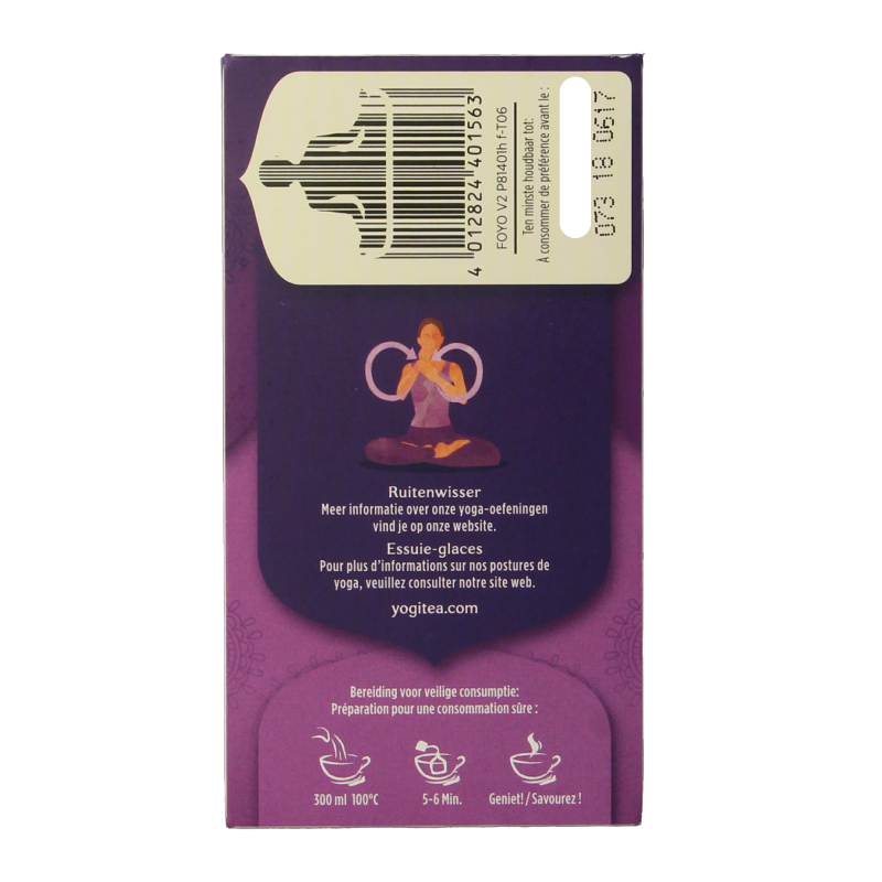 Yogi Tea Forever Young bio tea box with 17 tea bags, featuring herbal blends in natural packaging.