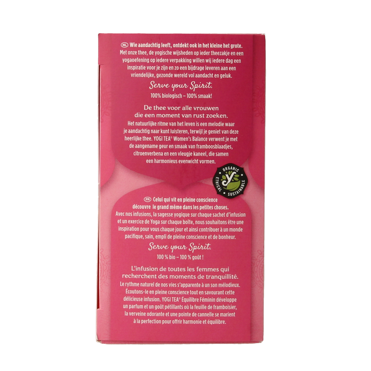 Yogi Tea Women's Balance Bio tea box with 17 organic tea bags, featuring herbal ingredients for wellness and harmony.