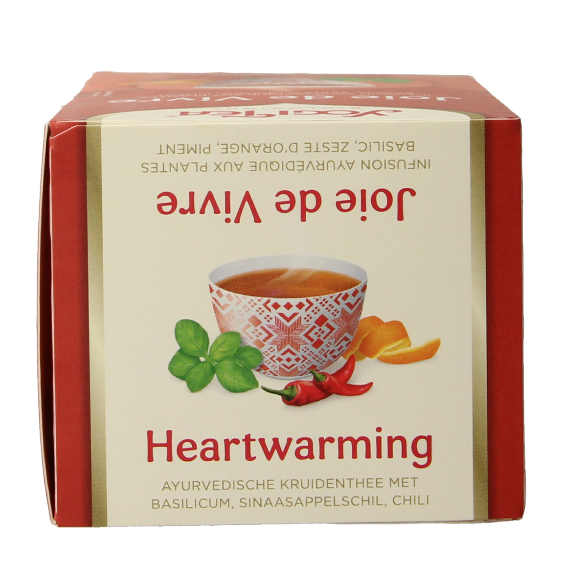 Yogi Tea Heartwarming bio tea box with 17 tea bags, featuring a warm and comforting herbal blend in natural packaging.