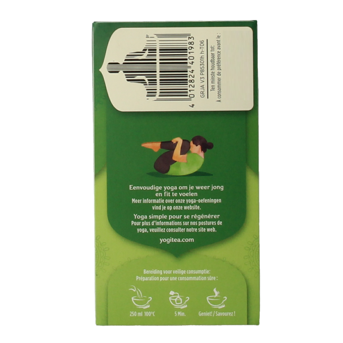 Yogi Tea Green Jasmine bio tea box with 17 tea bags, featuring jasmine and green tea flavor in eco-friendly packaging