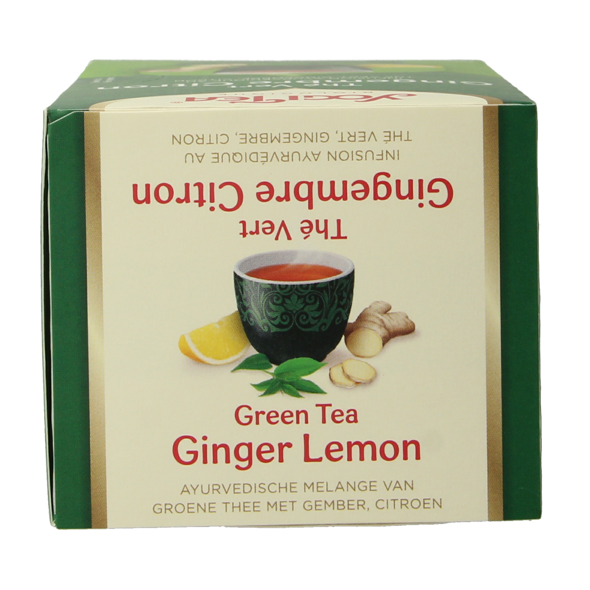 Yogi Tea Green Tea with Ginger and Lemon, organic herbal tea in a box of 17 tea bags, fresh and aromatic.