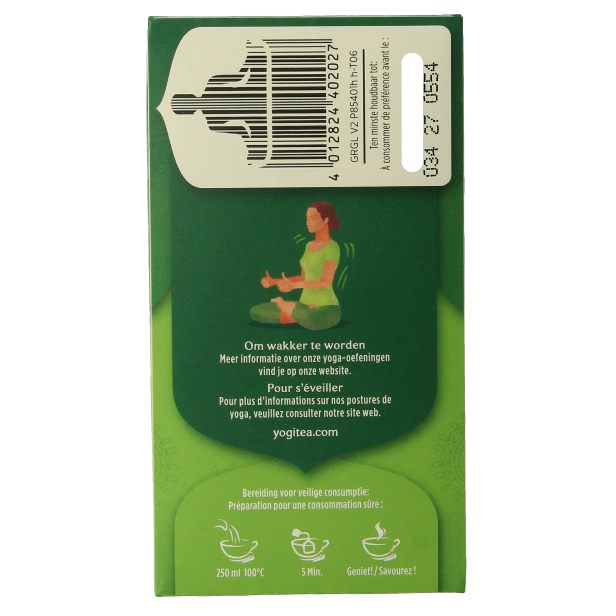Yogi Tea Green Tea with Ginger and Lemon in a box of 17 tea bags, organic herbal tea product.