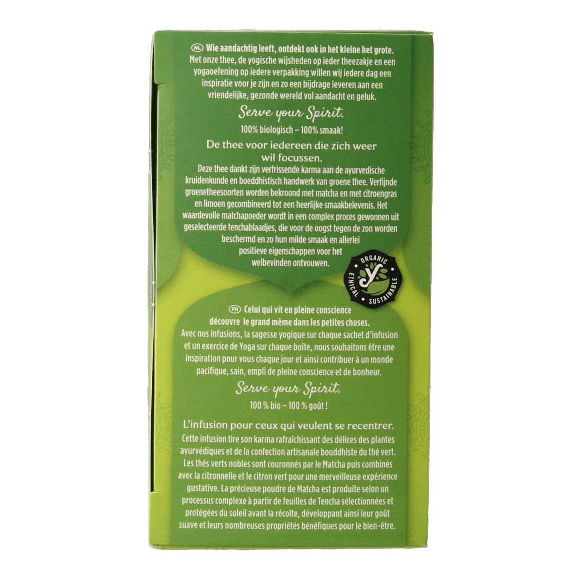 Yogi Tea green tea matcha lemon bio in a box of 17 tea bags, showcasing the tea packaging with lemon and matcha flavor elements.