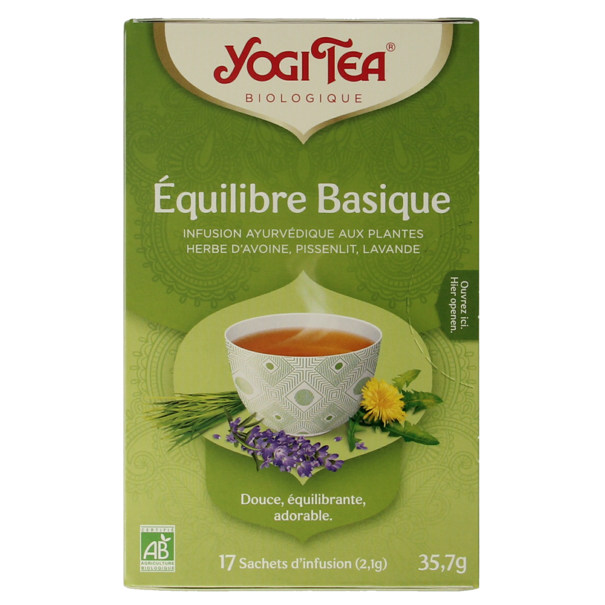 Yogi Tea PH Balance bio tea bag package showing 17 organic tea sachets in natural, eco-friendly packaging.