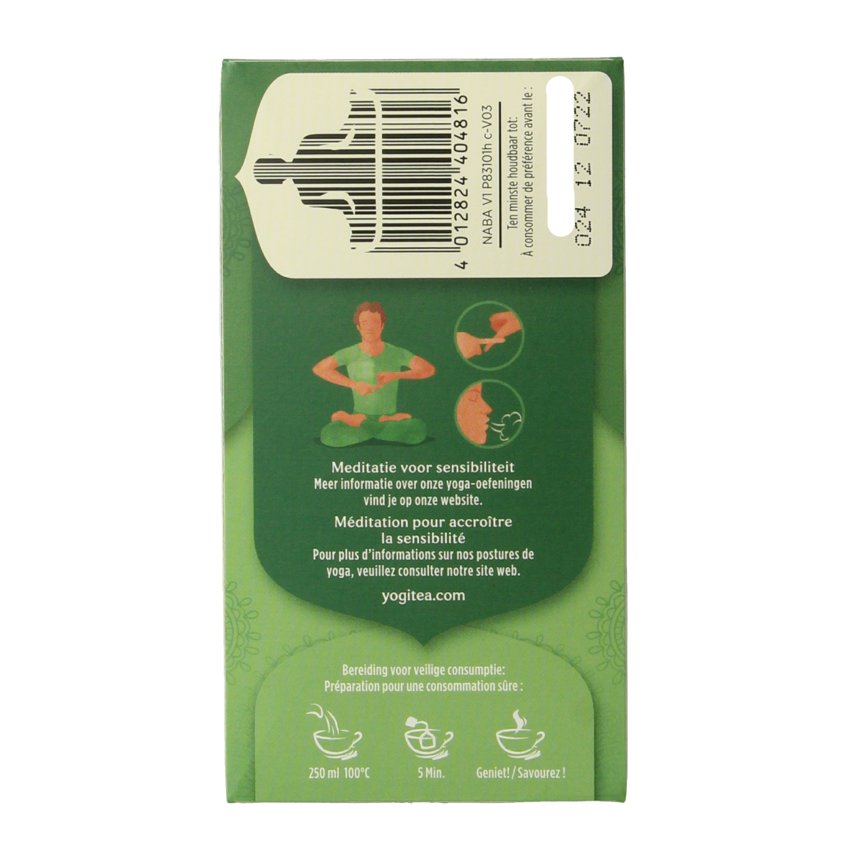 Yogi Tea Natural Balance bio tea box with 17 tea sachets, featuring herbal blend packaging and branding.