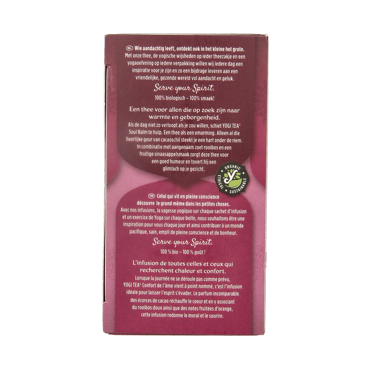 Yogi Tea Soul Balm bio tea bags, 17-count, herbal coffee and tea blend in individual sachets, natural and organic product.