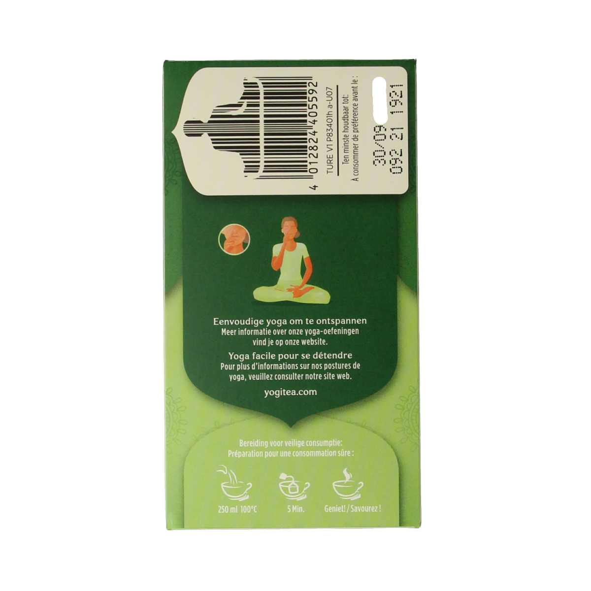 Yogi Tea Tulsi Relax herbal tea box with 17 tea bags, organic Tulsi blend for calming and relaxation.