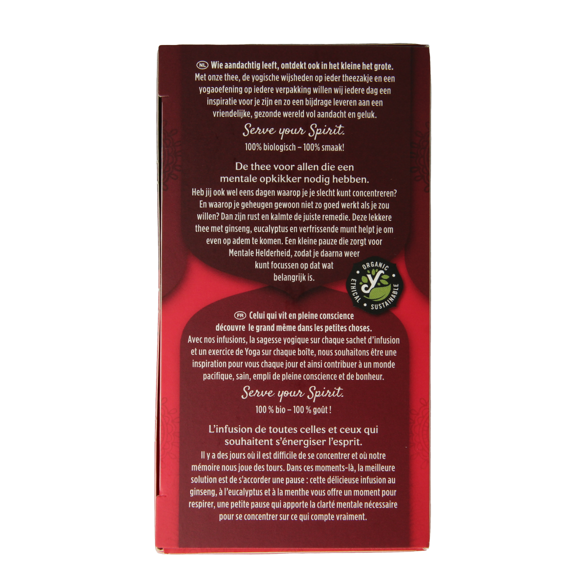Yogi Tea Mental Clarity bio, 17 tea bags, herbal tea blend for focus and alertness, in a colorful box.