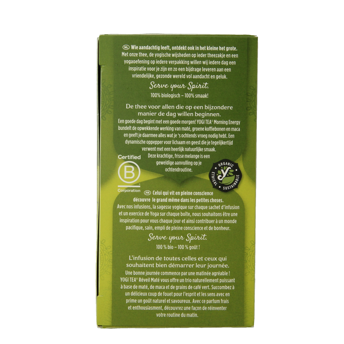 Yogi Tea Morning Energy organic tea bags, 17 count, with herbal blend for natural energy and refreshment.