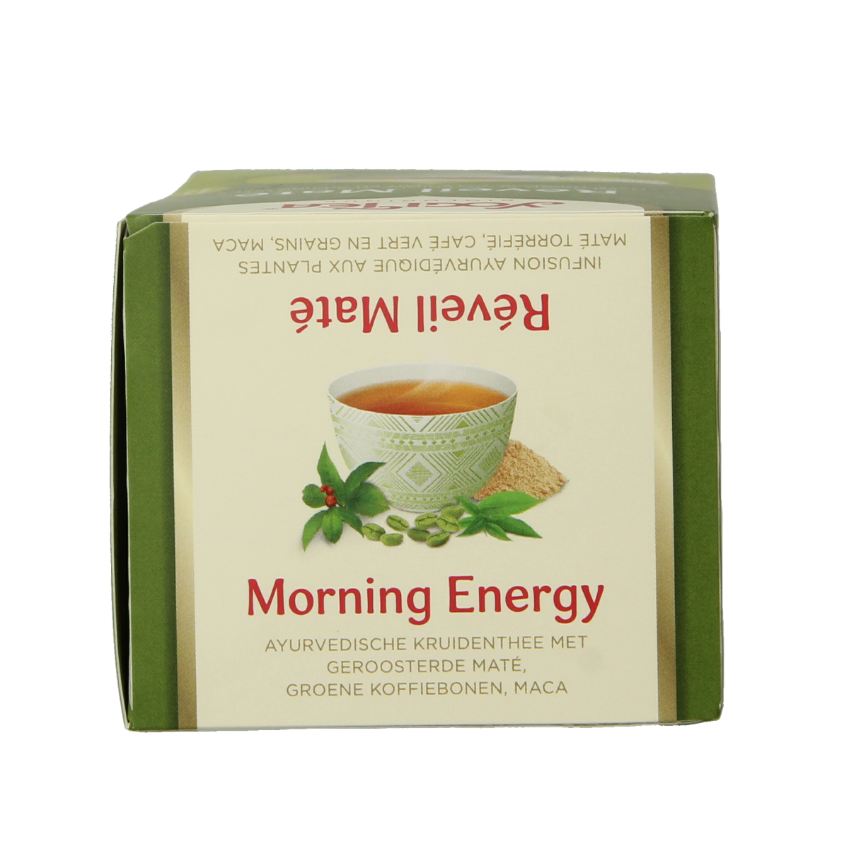 Yogi Tea Morning Energy organic tea box with 17 tea bags, featuring herbal blend for boosting energy and vitality.