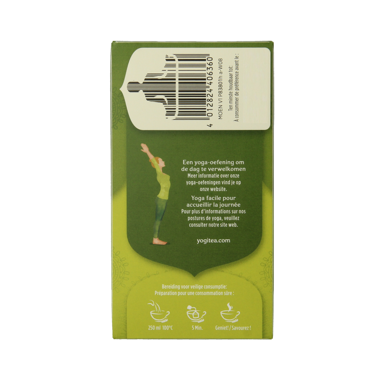Yogi Tea Morning Energy organic tea box with 17 tea bags, featuring vibrant packaging and herbal tea leaves inside.