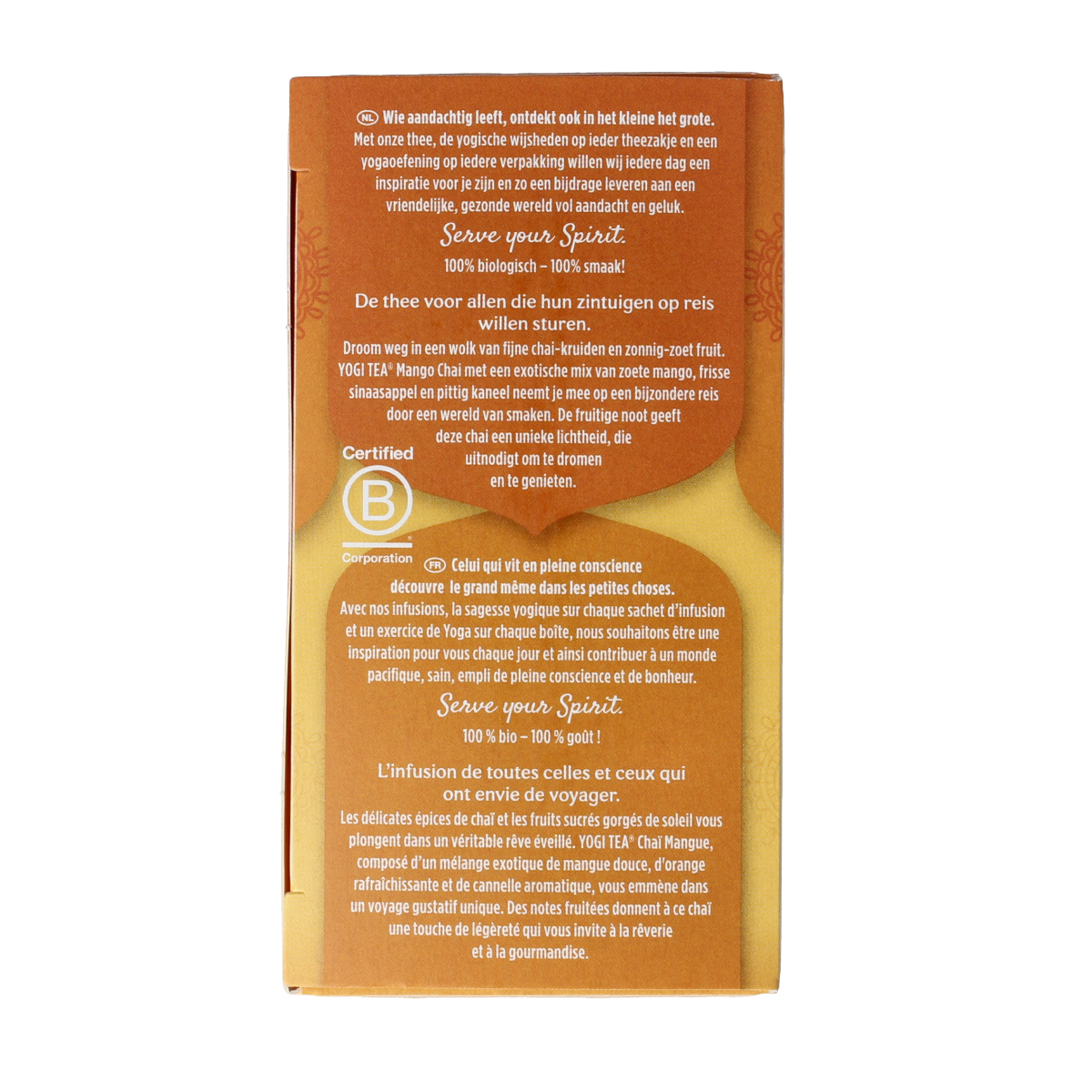 Yogi Tea Mango Chai organic tea bags, 17-count, with vibrant packaging and fresh mango chai flavor.