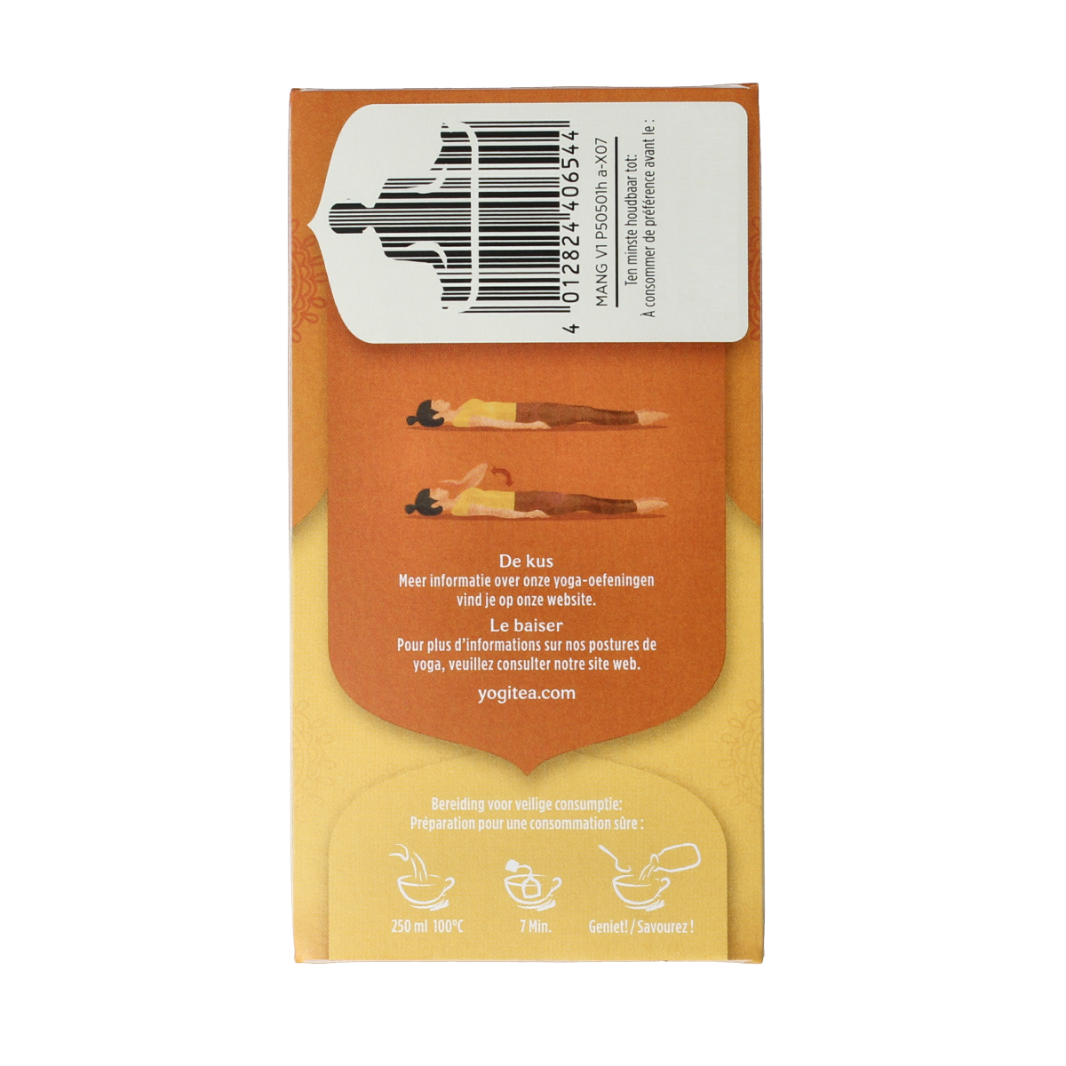 Yogi Tea Mango Chai bio with 17 tea bags, featuring a blend of mango and chai flavors in a colorful box.
