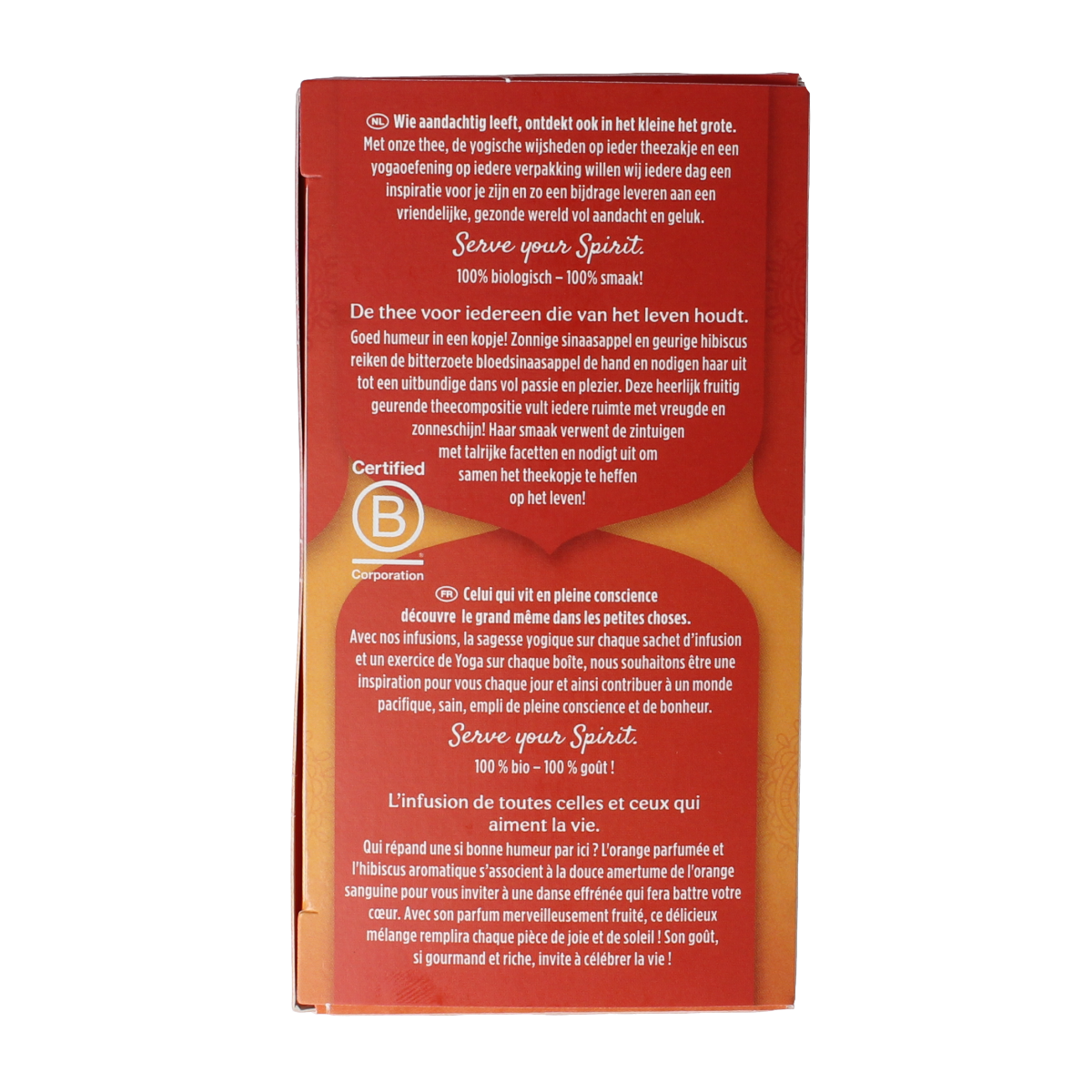 Yogi Tea blood orange flavored herbal tea in a box with 17 tea sachets, showcasing vibrant orange slices and tea bags.