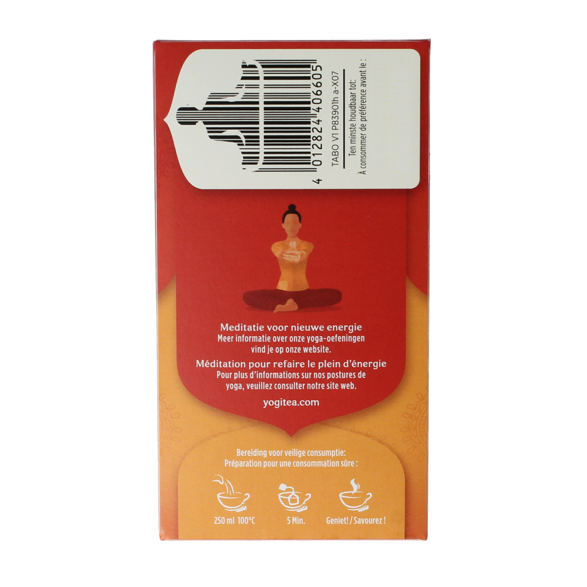 Yogi Tea tangy blood orange organic tea bags, 17-count, showcasing the tea box and tea bags inside.