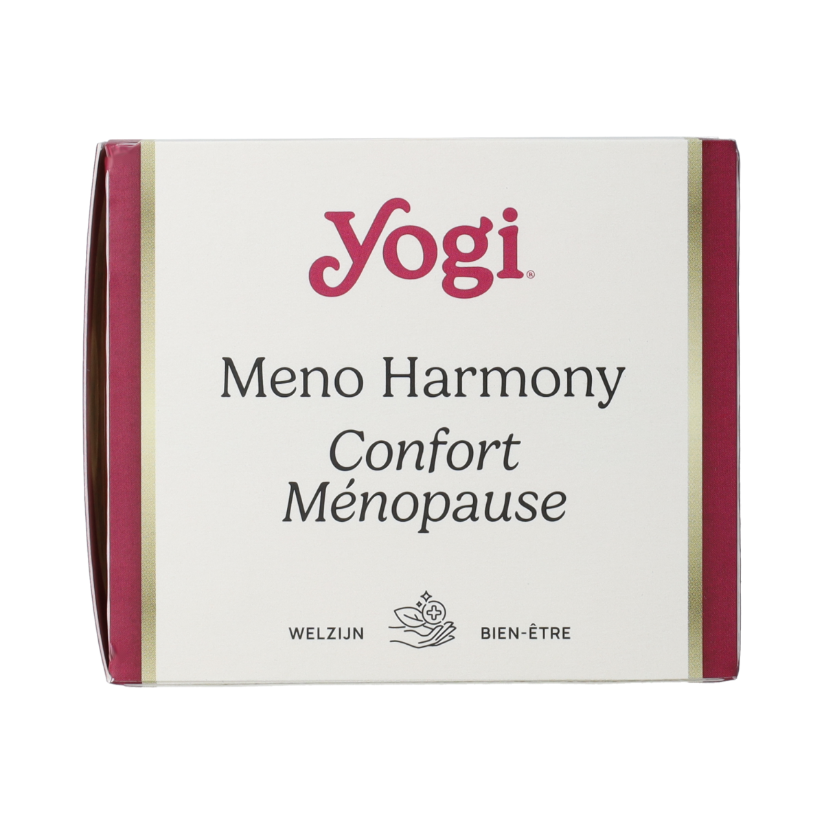 Yogi Tea Meno Harmony Bio tea bags, herbal tea blend for women’s balance, packaged in a box with 17 tea sachets.