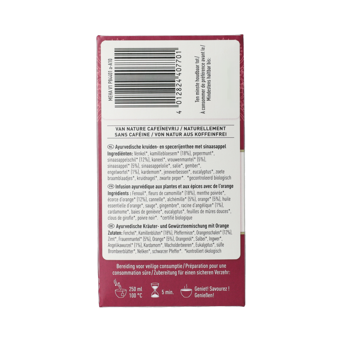 Yogi Tea Meno Harmony Bio tea bags, herbal blend for menstrual harmony, in a box with 17 tea sachets.