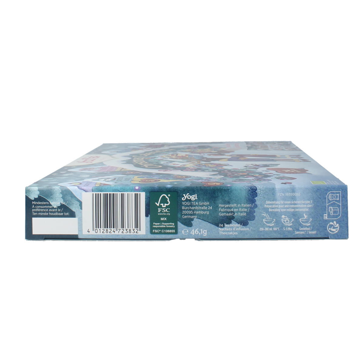 Yogi Tea Christmas calendar 2025 bio with 24 tea and coffee samples, festive packaging, and natural ingredients.