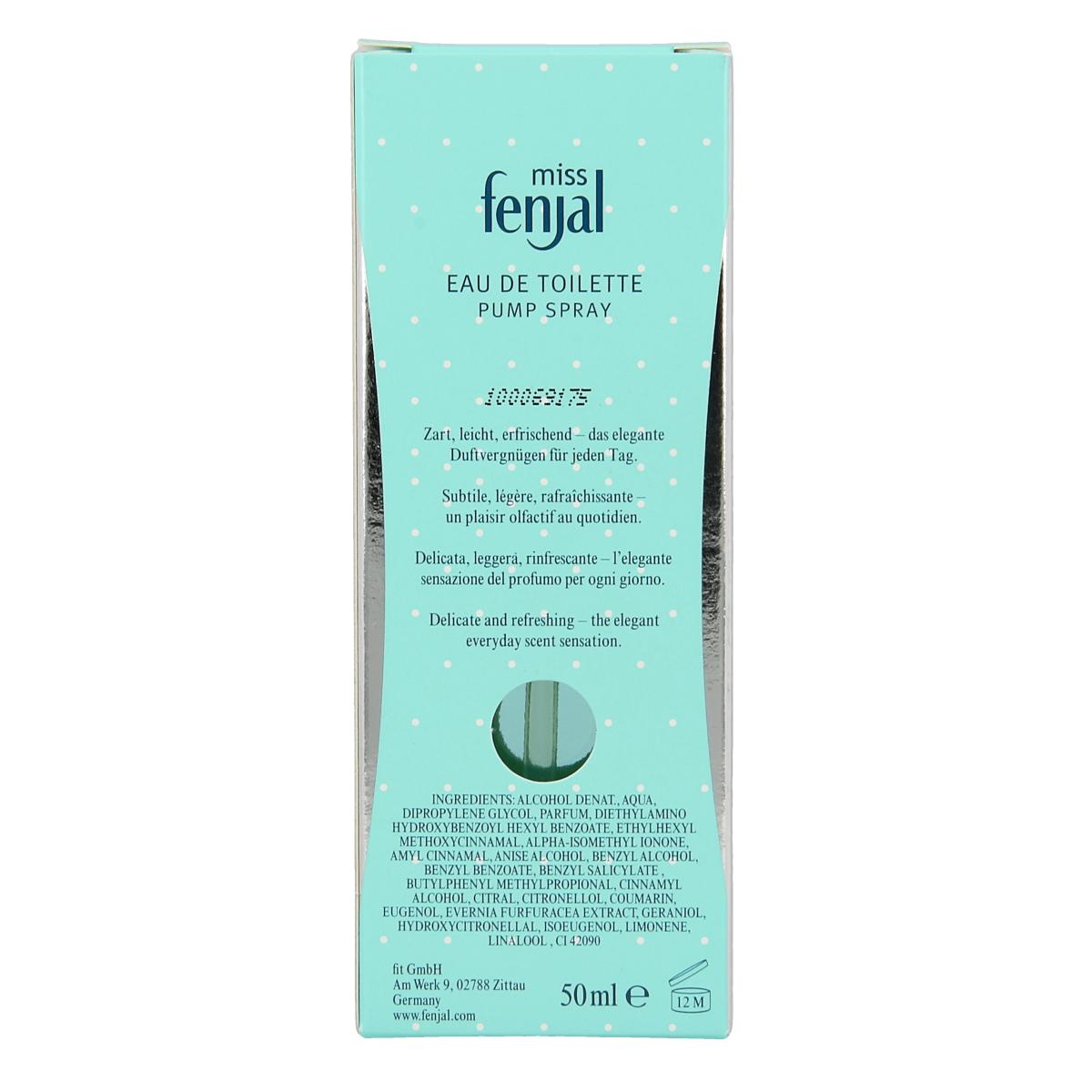 Fenjal Classic eau de toilette bottle, 50ml, with elegant packaging and floral scent.