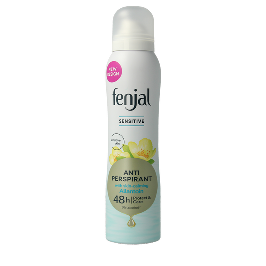 Fenjal Deodorant Spray Sensitive 150ml bottle, featuring a sleek design and gentle formula for sensitive skin.