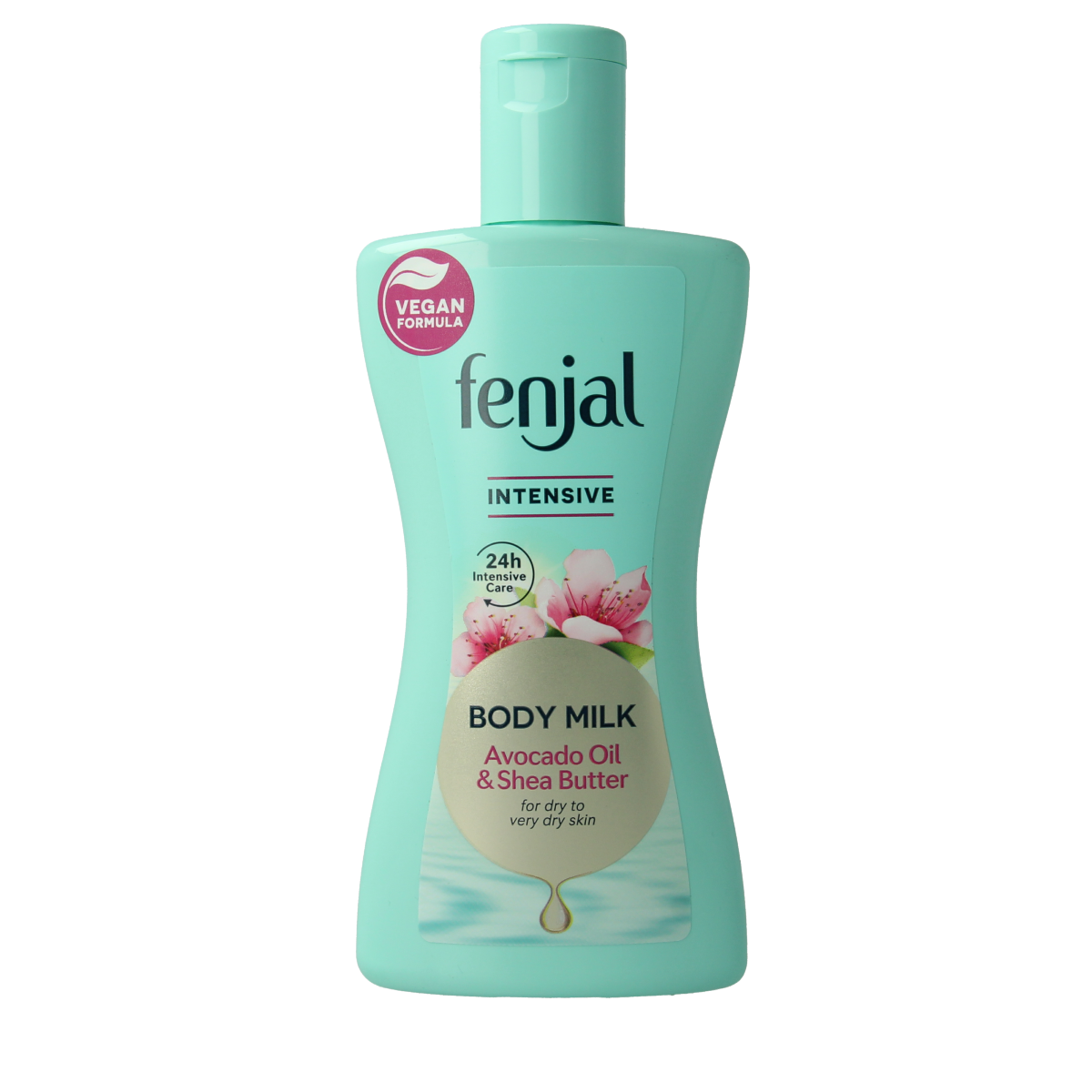 Fenjal Body Milk Intensive in 200ml bottle, creamy lotion for nourishing skin, displayed with product label and packaging.