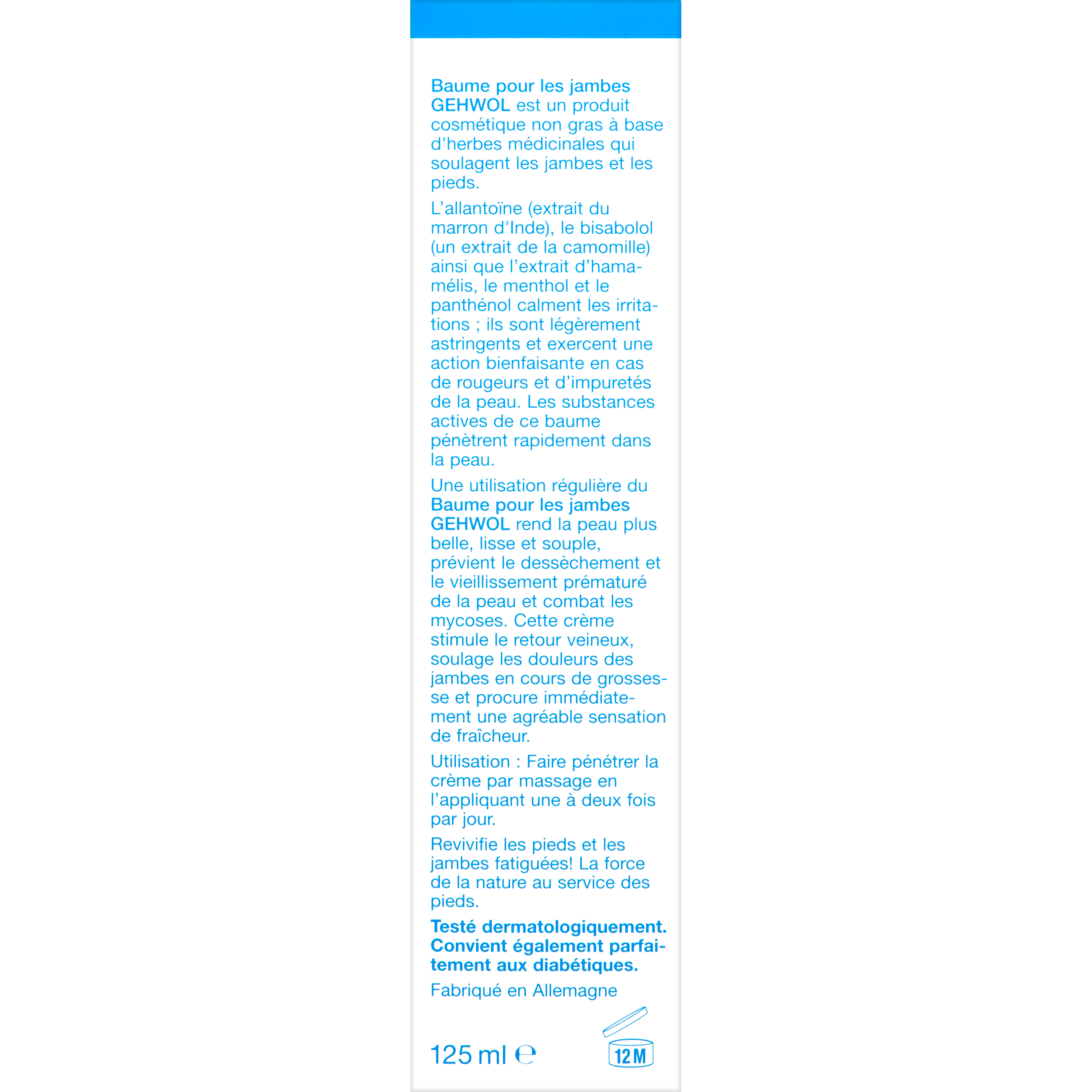 Gehwol Been balsem in 125ml tube, soothing foot care product for healthy, moisturized legs and feet.