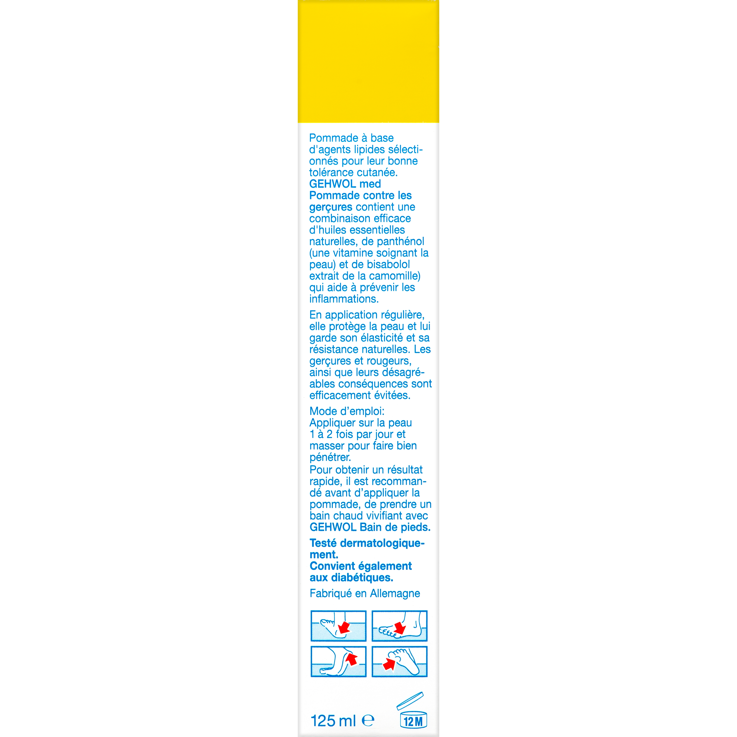 Gehwol Klovenzalf foot care cream in 125ml tube, featuring the brand's logo and product packaging for foot treatment.