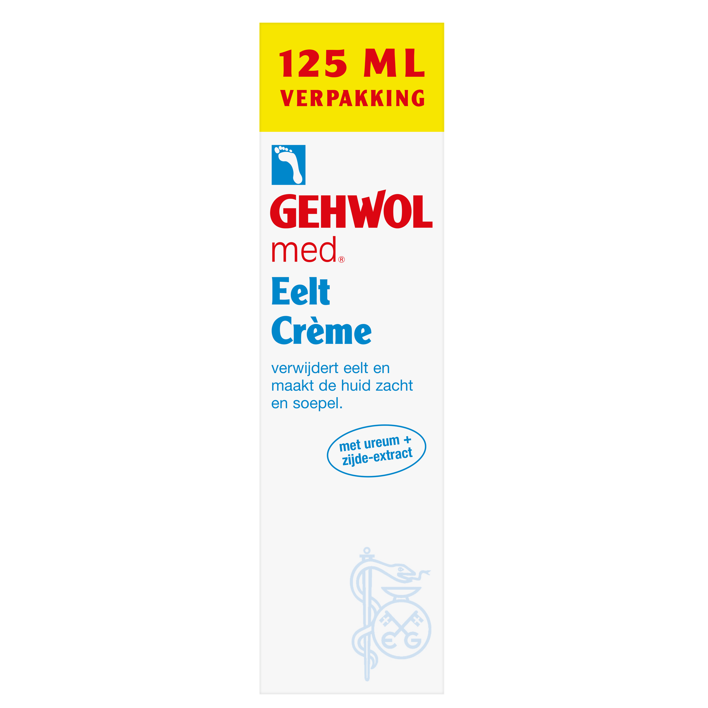 Gehwol Eeltcreme 125ml jar for foot care, with smooth texture and label showing brand and product details.