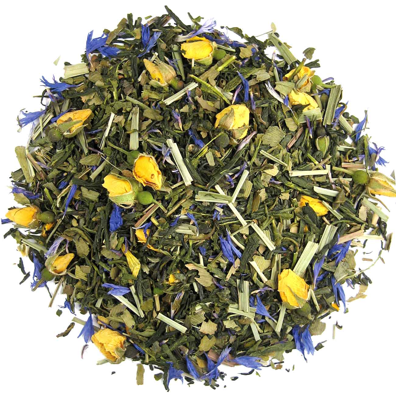 Geels Van Gogh melange coffee and tea blend in a 1kg package, showcasing the colorful mixed coffee beans and tea leaves.