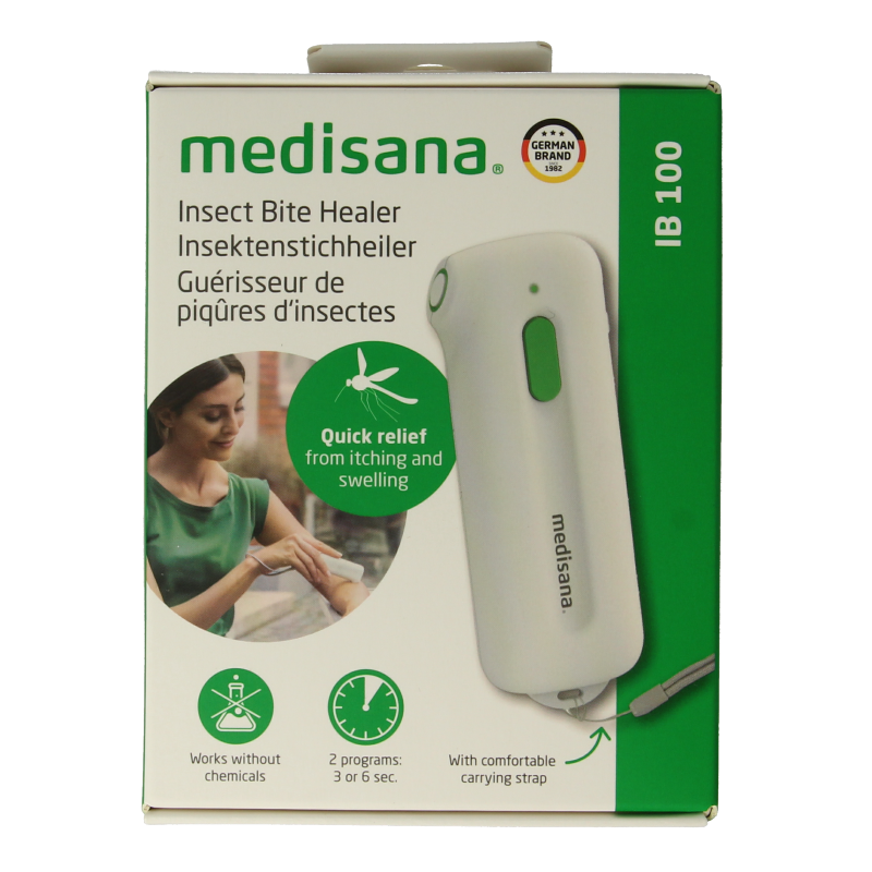 Medisana IB100 insect bite relief pen, a compact device used to soothe insect bites and stings.