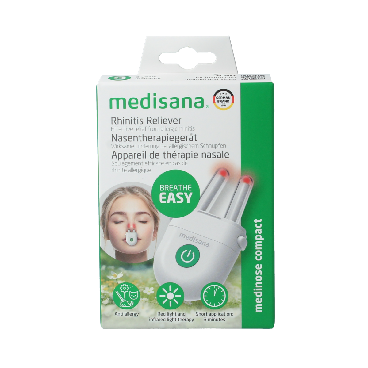 Medisana Medinose compact nasal care and inhalation device for nasal hygiene and relief.