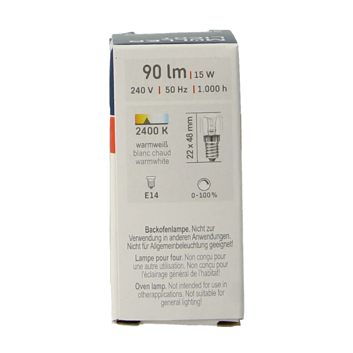 Esspo Reservelamp 15WE14, a single replacement lamp for electronic devices, with visible bulb and wiring details.