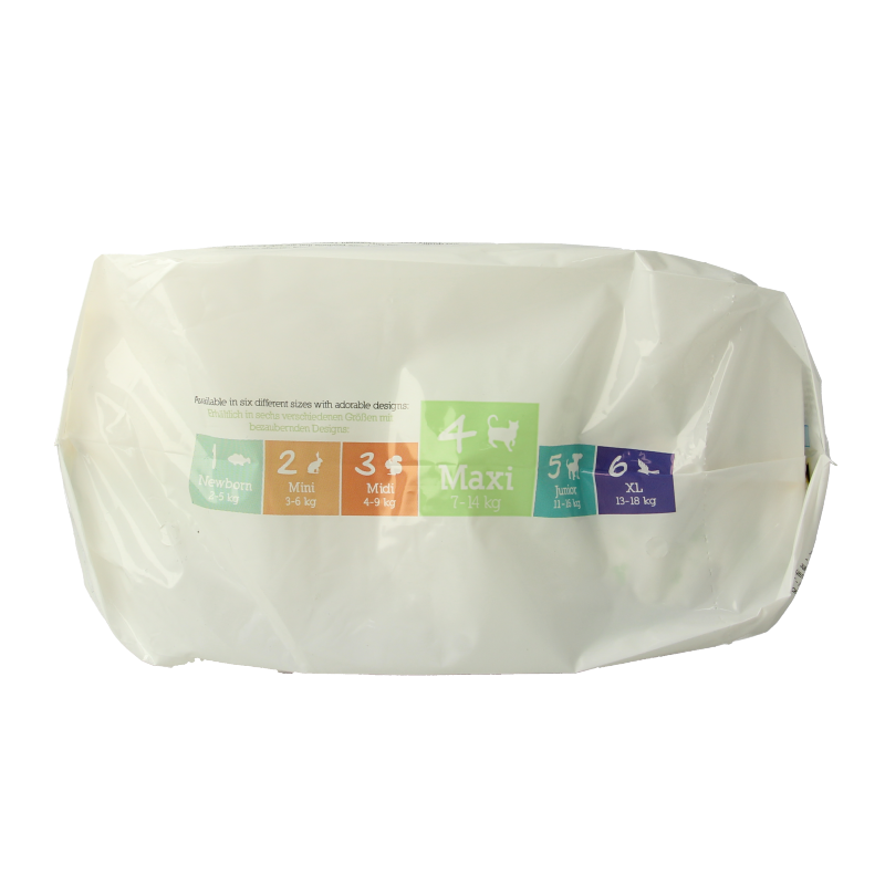 Moltex Pure & Nature maxi baby diapers pack with 29 pieces, showcasing soft, eco-friendly diaper design for gentle baby care