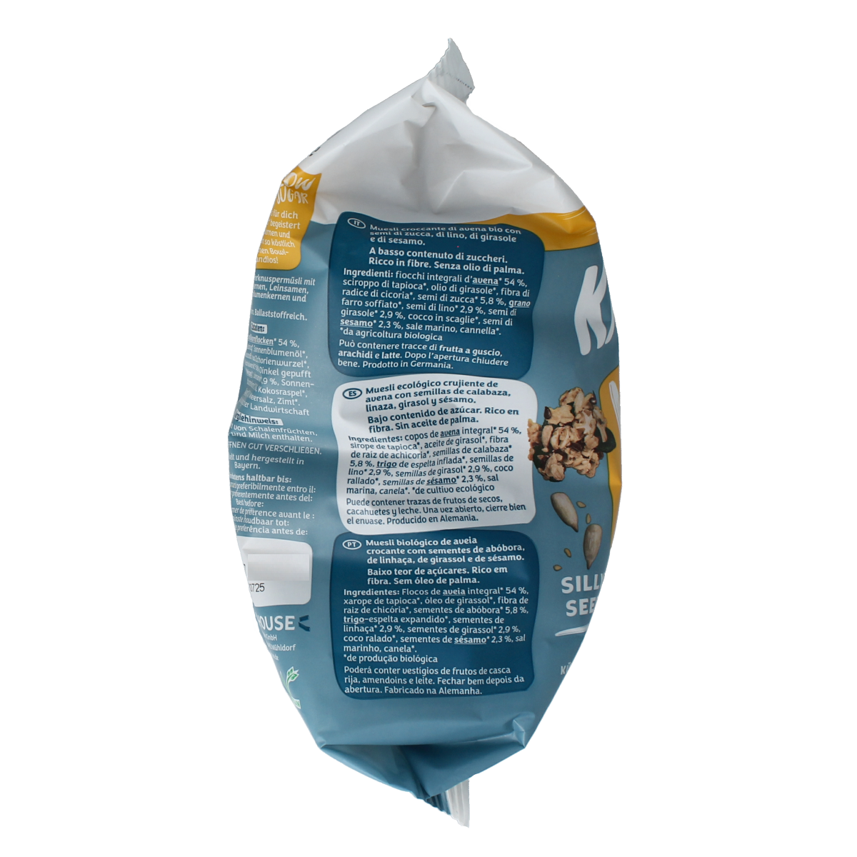 Barnhouse Silly Seed Bio Muesli breakfast grains in a 375g package, featuring a mix of seeds and grains for a healthy start.