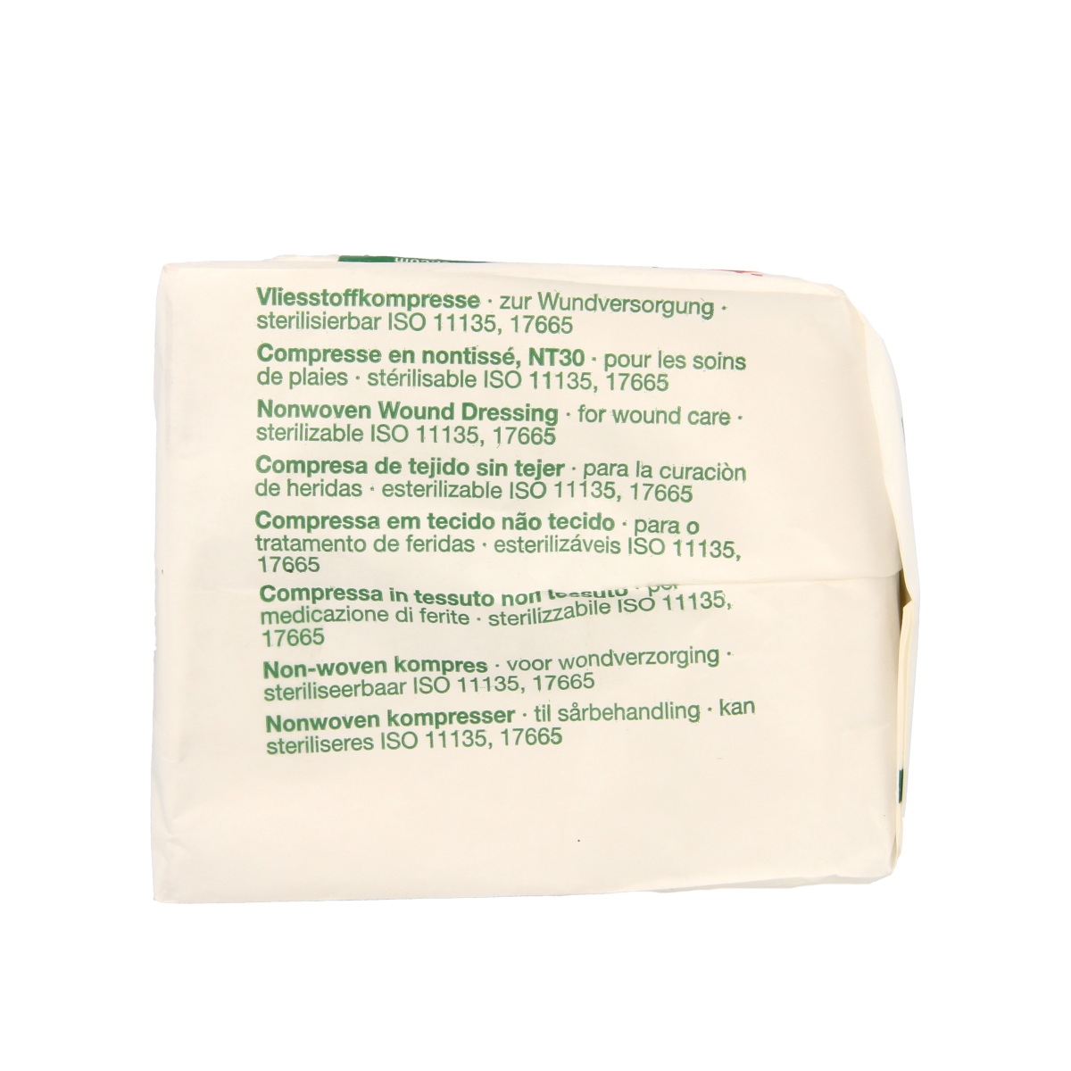 Vliwasoft Vlieskompres 10x10cm four-layer gauze and compresses, pack of 100 sterile wound dressings.