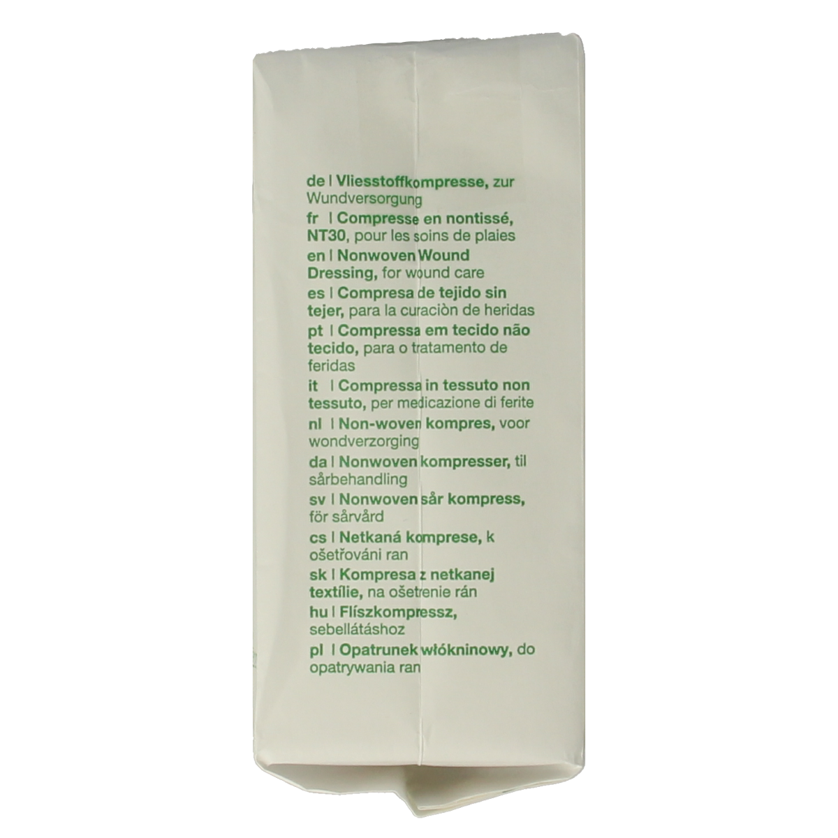 Vliwasoft Vlieskompres 5x5cm 4-laags sterile gauze compress pack, 100 pieces for wound dressing.