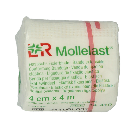 Mollelast elastic hydrofiel wound dressing, 4m x 4cm, sterile wound care bandage, flexible and absorbent for medical use
