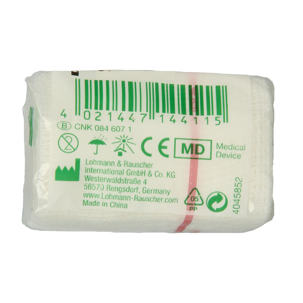 Mollelast elastisch hydrofiel windsel, 4m x 6cm, sterile elastic bandage for wound care, shown in the image.