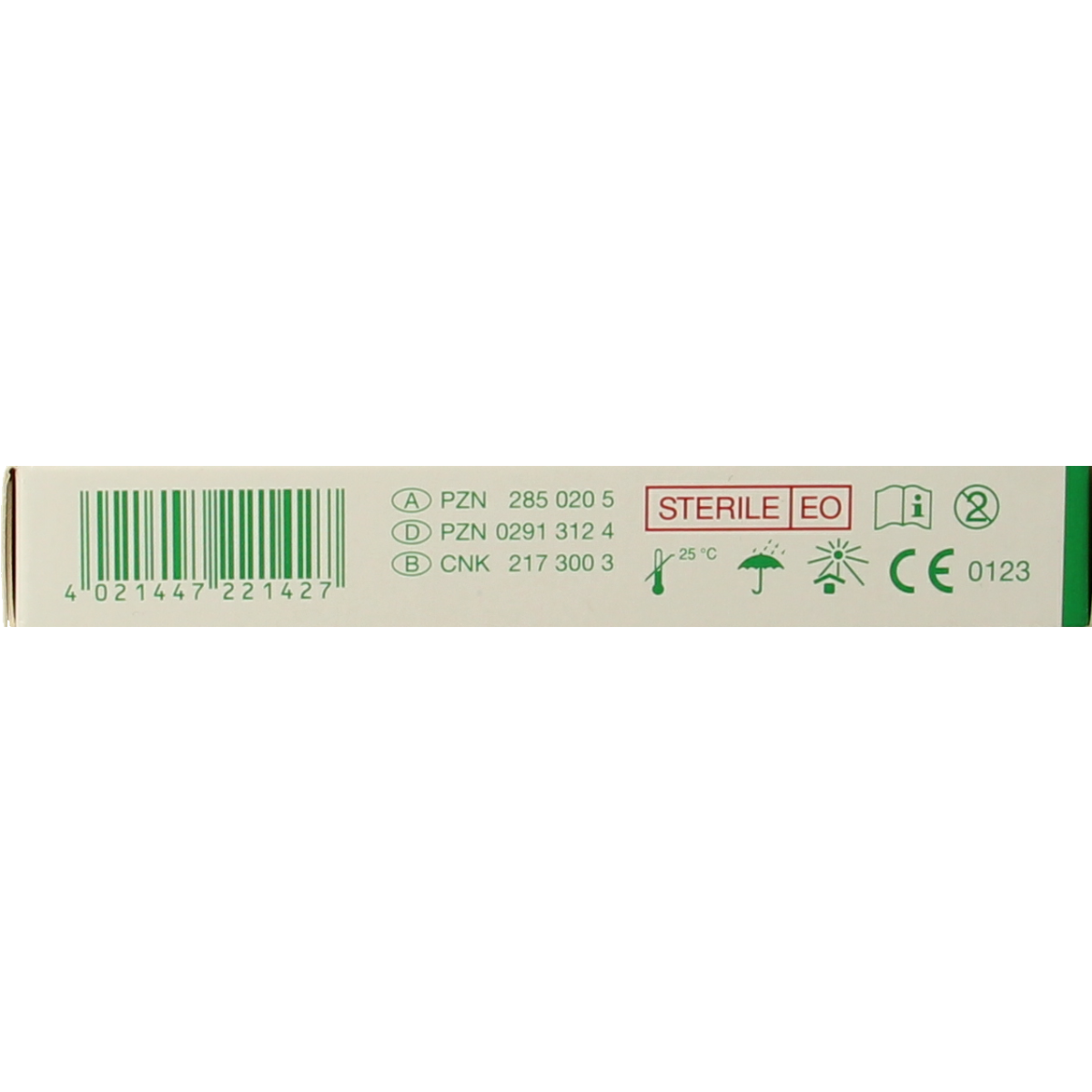 Sterile Curapor transparent adhesive bandages, 7x5cm, shown in a set of five, designed for wound protection and healing.