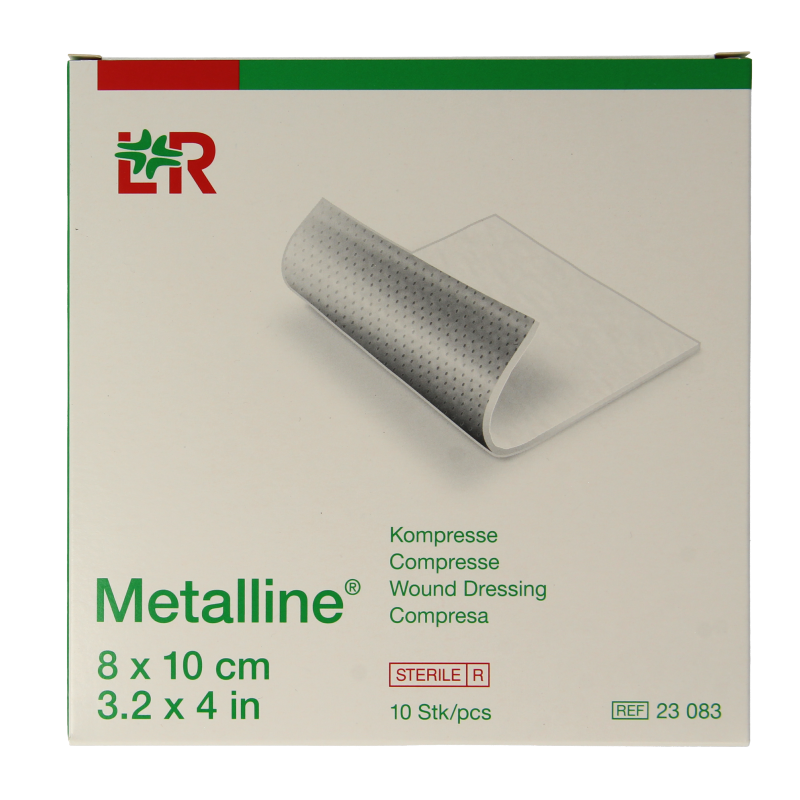 Lohmann&Rauscher Metalline gauze and compresses, 8x10cm, 10 pieces, sterile medical dressings for wound care.