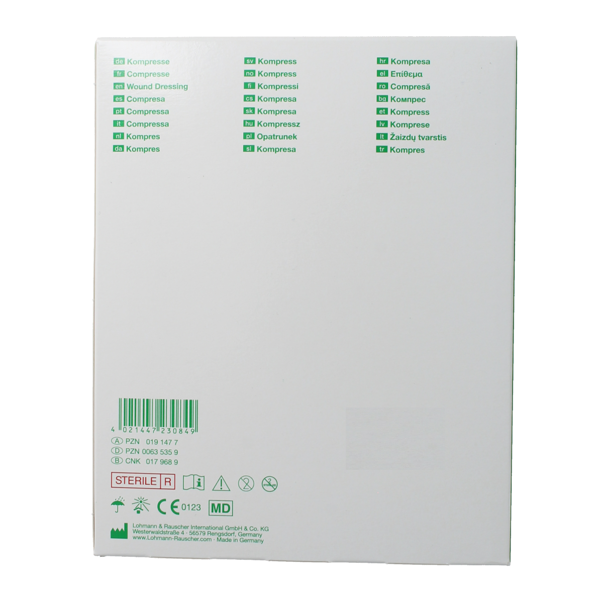 Lohmann&Rauscher Metalline gauze and compresses, 10x12cm, sterile medical dressings, pack of 10.