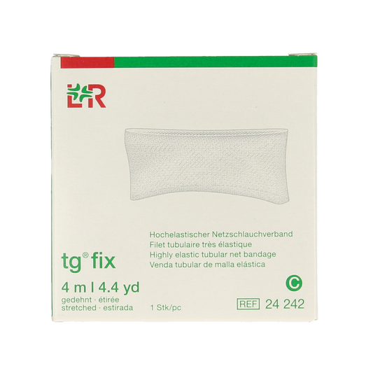 TG Fix netverband C rekbaar, 4-meter elastic bandage for head, arm, or leg support, single piece.