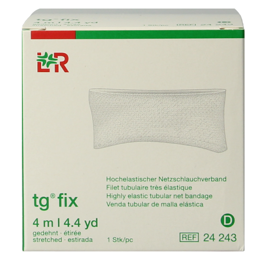 TG Fix netverband D rekbaar, 4-meter stretch bandage for head, torso, or small areas, in a single piece.