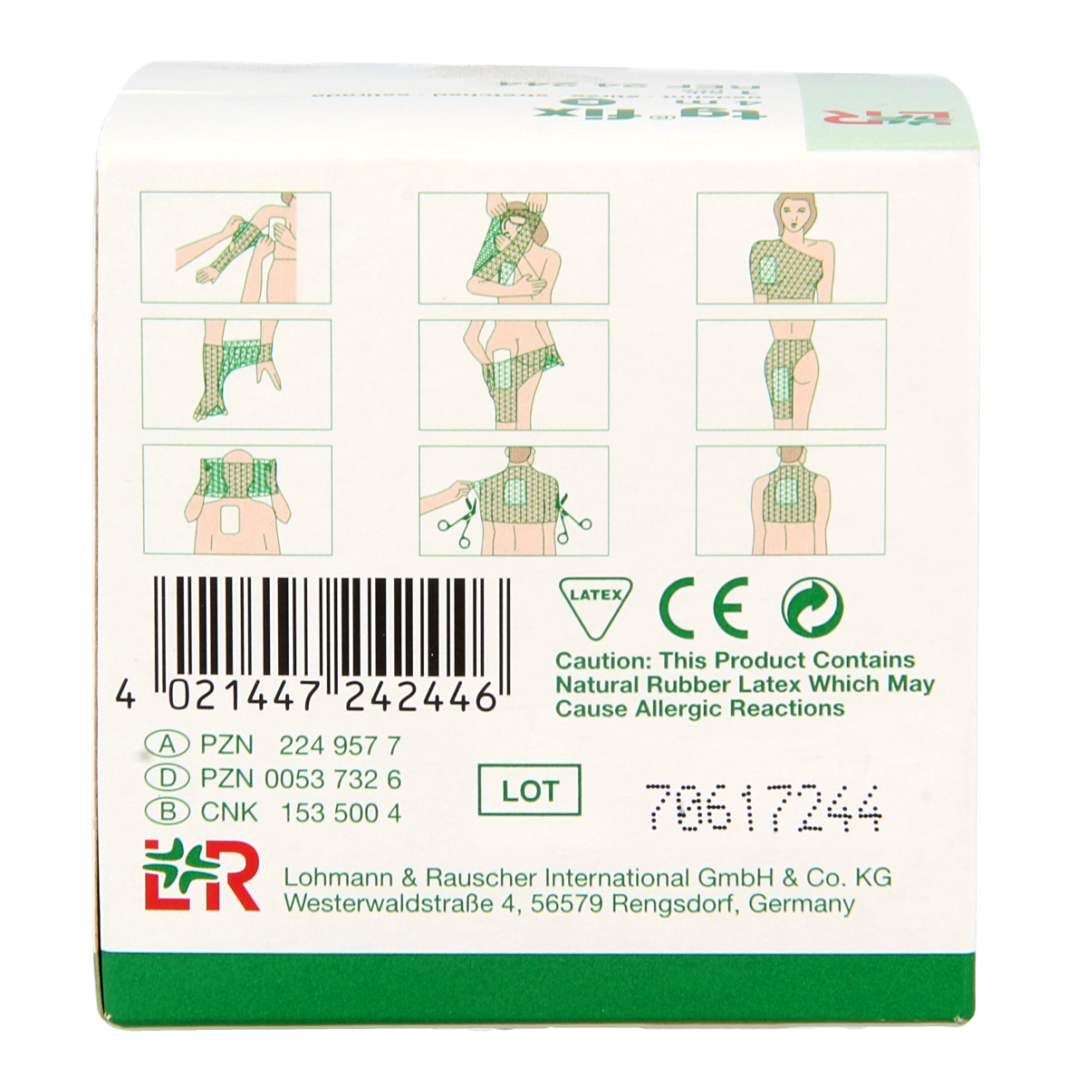 TG Fix netverband E rekbaar, 4-meter stretch bandage for head and torso, size large, durable medical support from TG.