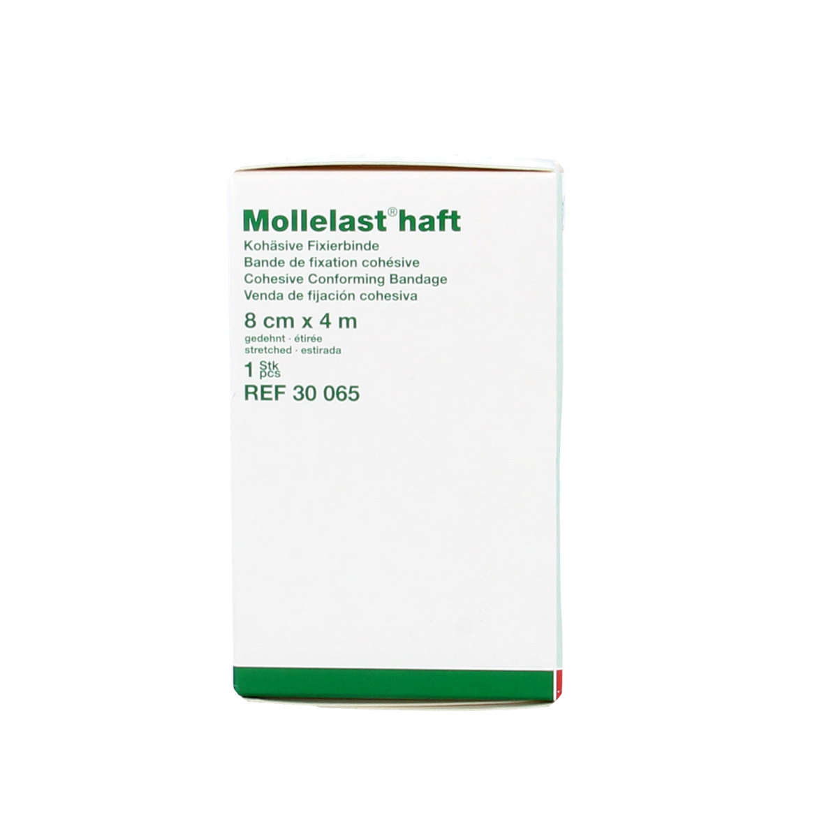 Mollelast Fixatiewindsel, 4m x 8cm adhesive bandage, flexible wound dressing from Mollelast, shown in the image.
