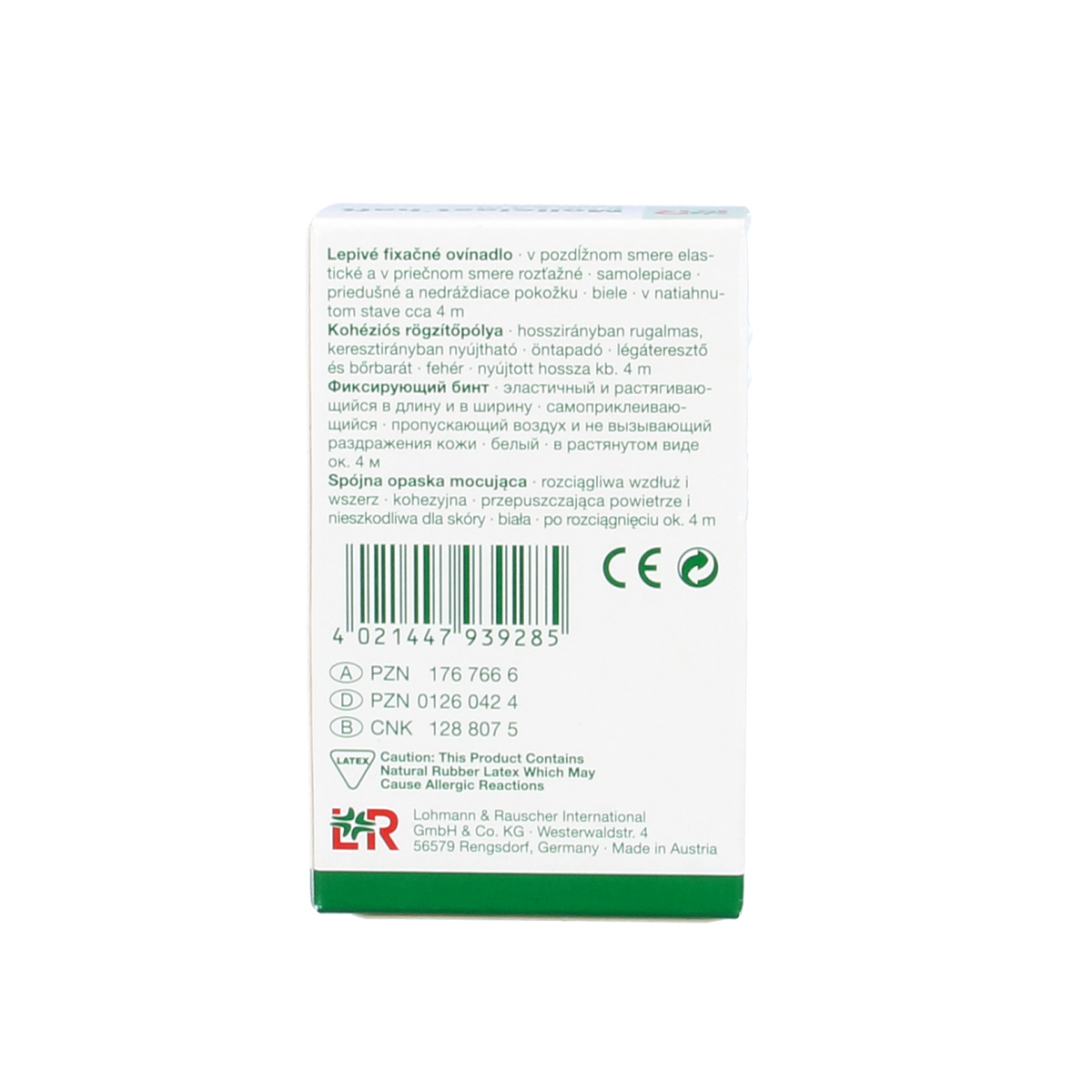 Mollelast Fixatiewindsel with 4m x 8cm size, adhesive bandage for wound care, shown in the image.