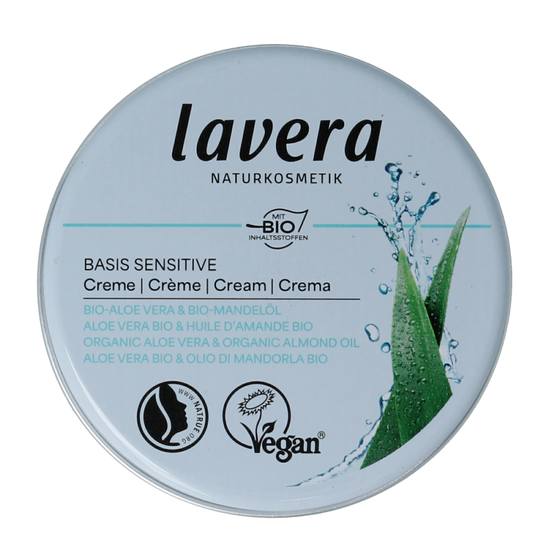Lavera Basis Sensitive All-Round Body Cream mini jar, 25ml, natural bio skincare for sensitive skin.