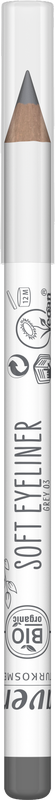 Lavera Soft Grey Eyeliner 03, bio make-up product, featuring a sleek grey eyeliner pencil from Lavera.
